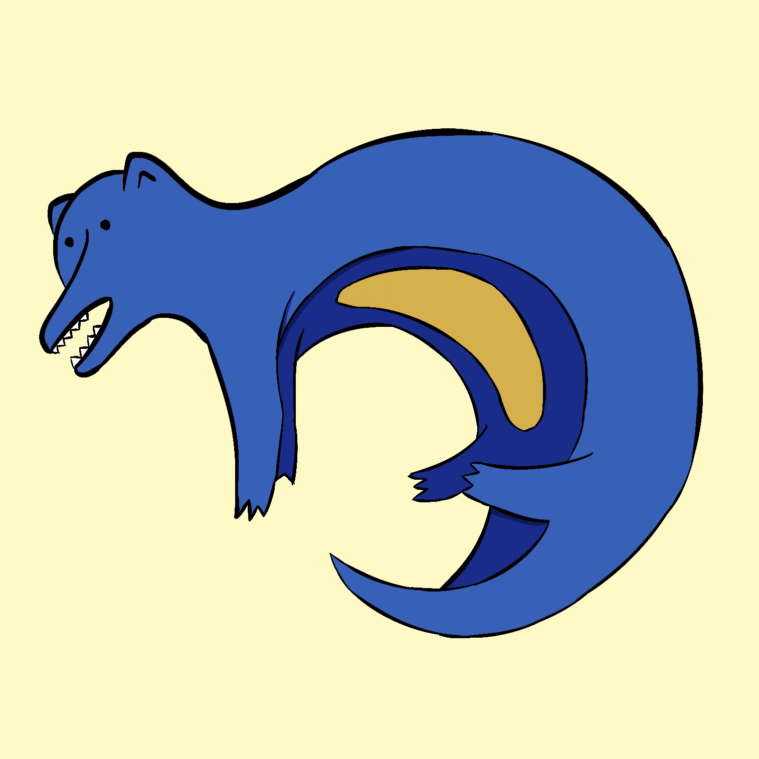 A digital drawing of the fictional kshalluka creature.